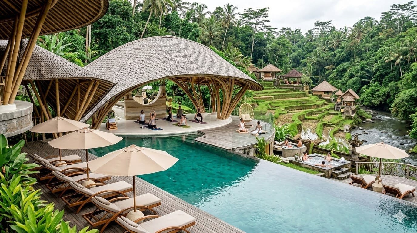 The image shows a Luxury Wellness Retreat.