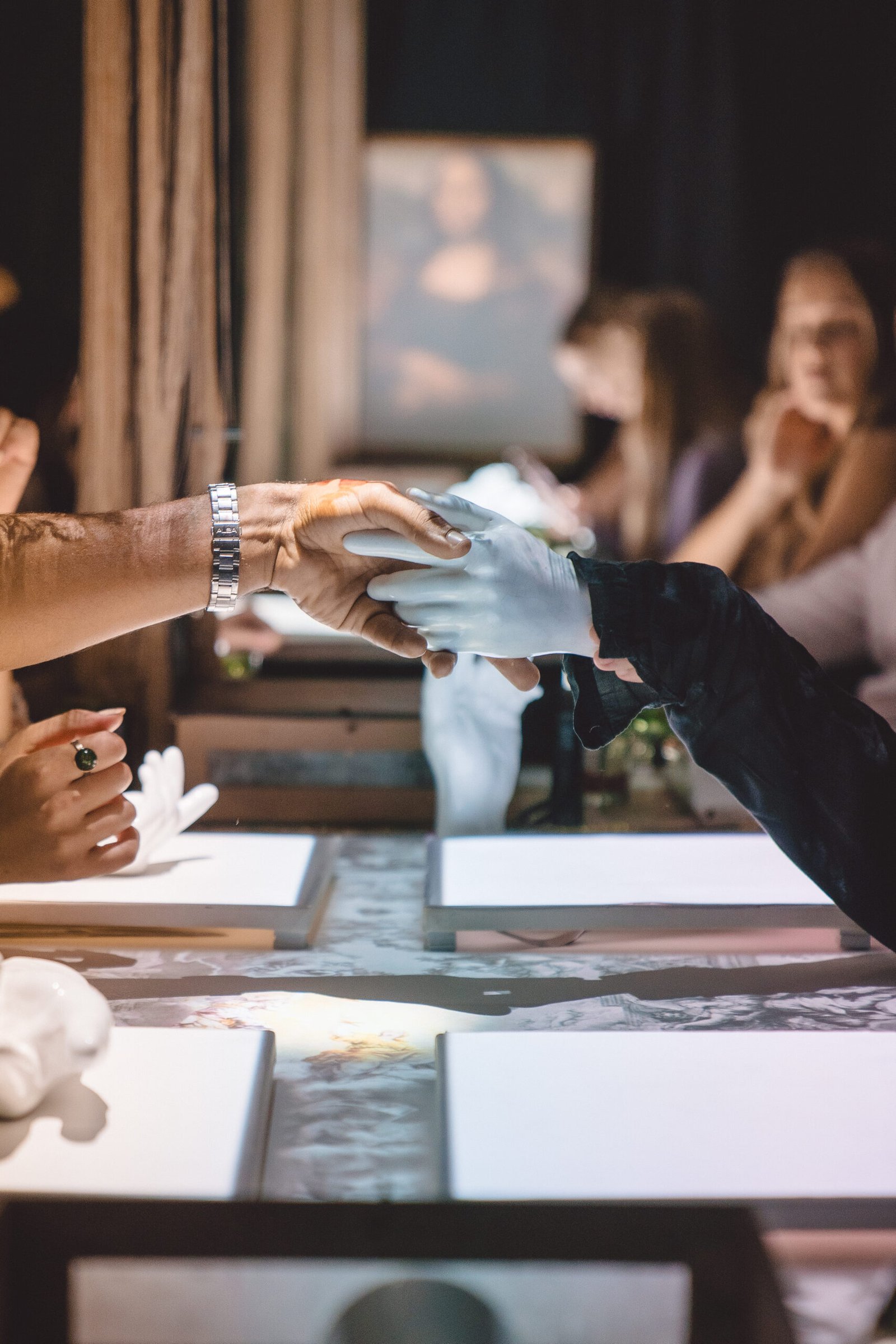 This image appears to be a stylized or artistic depiction of an intimate interaction