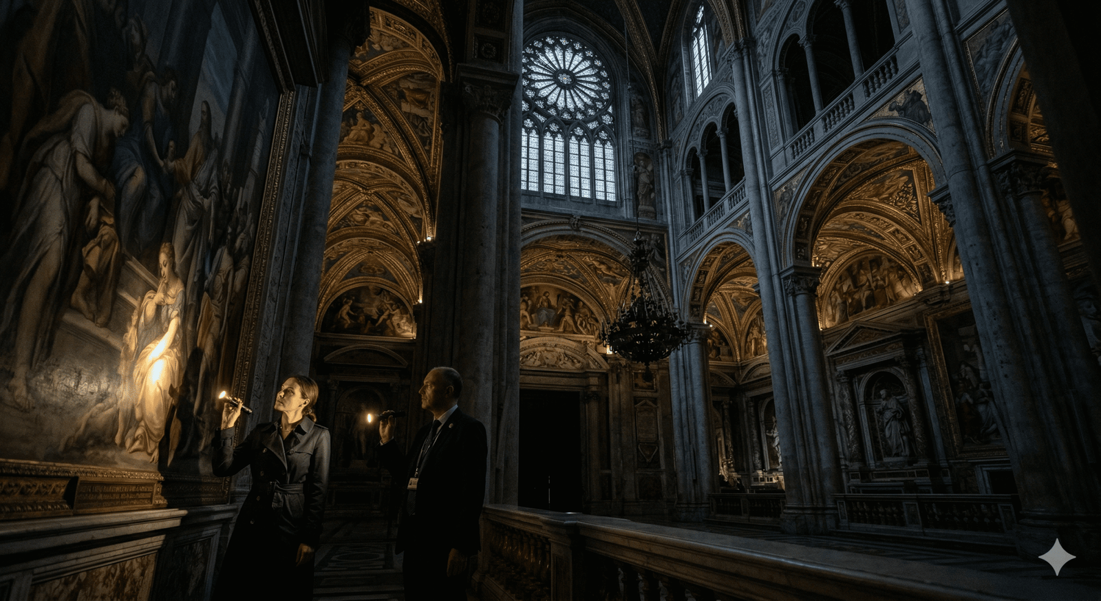 This image captures a quiet moment inside the Parma Cathedral.